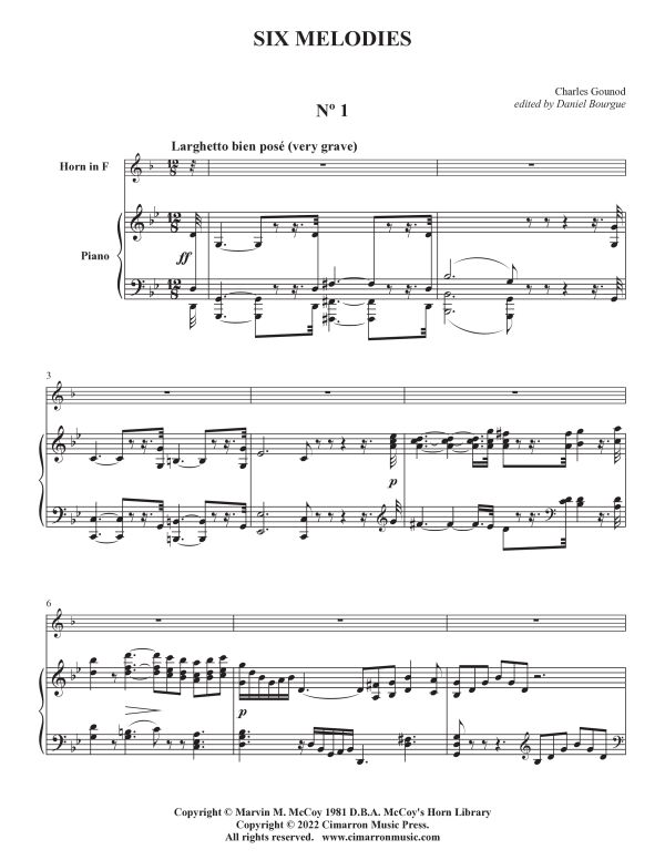 Product picture to: Six MelodiesCharles Gounod