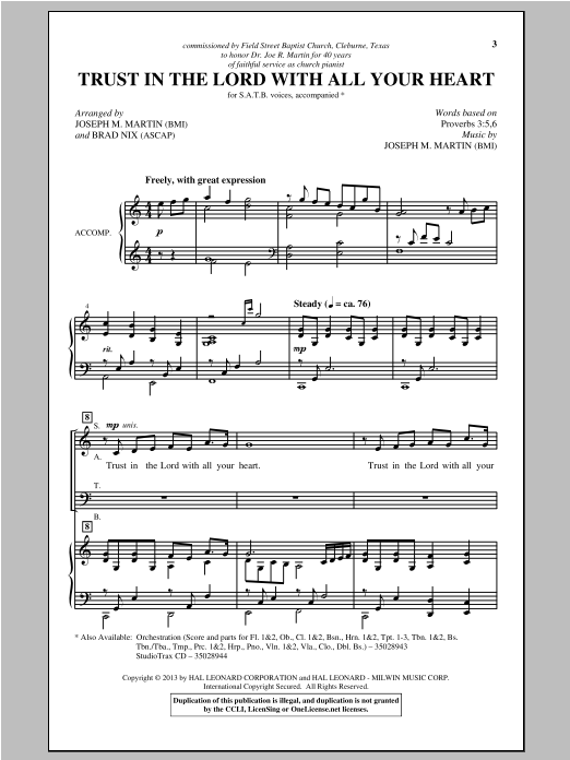 Produktbild zu: Trust In The Lord With All Your Heart