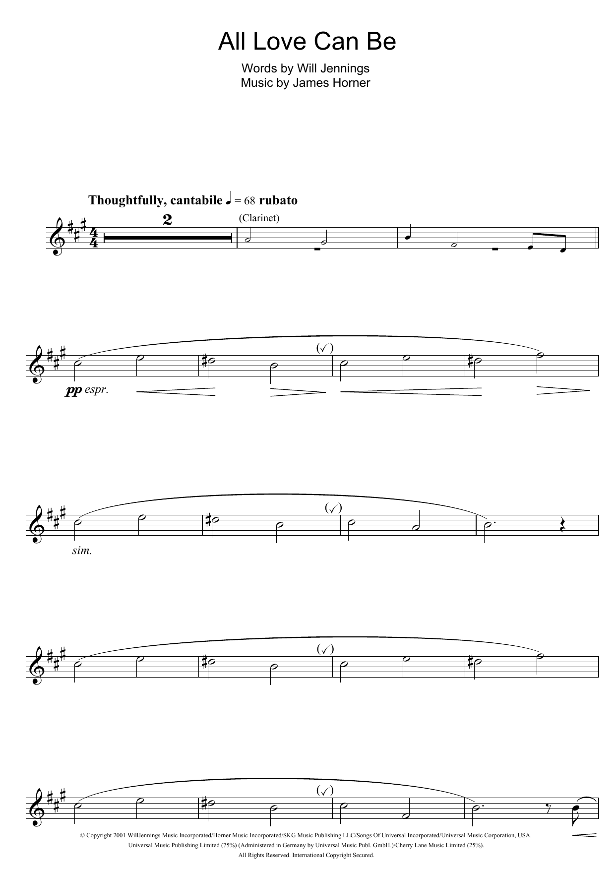 Product gallery: Page 1 of 1 All Love Can Be (from A Beautiful Mind), James Horner