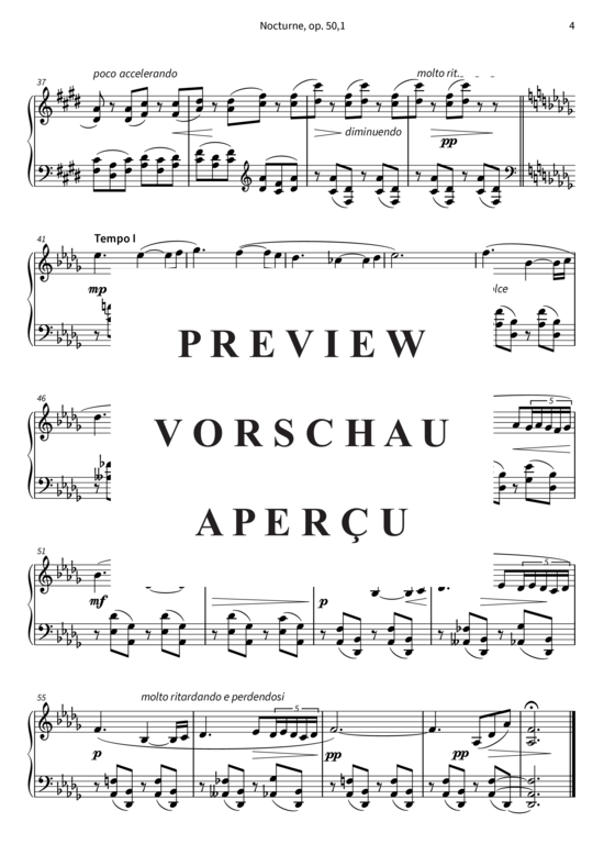 Produktgalerie: Seite 6 von 6 Nocturne op. 50,1 , , Klavier Solo