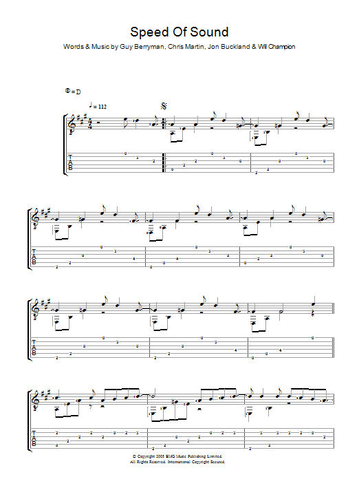 Produktgalerie: Seite 1 von 1 Speed Of Sound, Coldplay, Gitarre