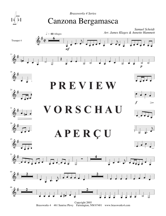 gallery: Canzona Bergamasca (G) , , trumpet quintet