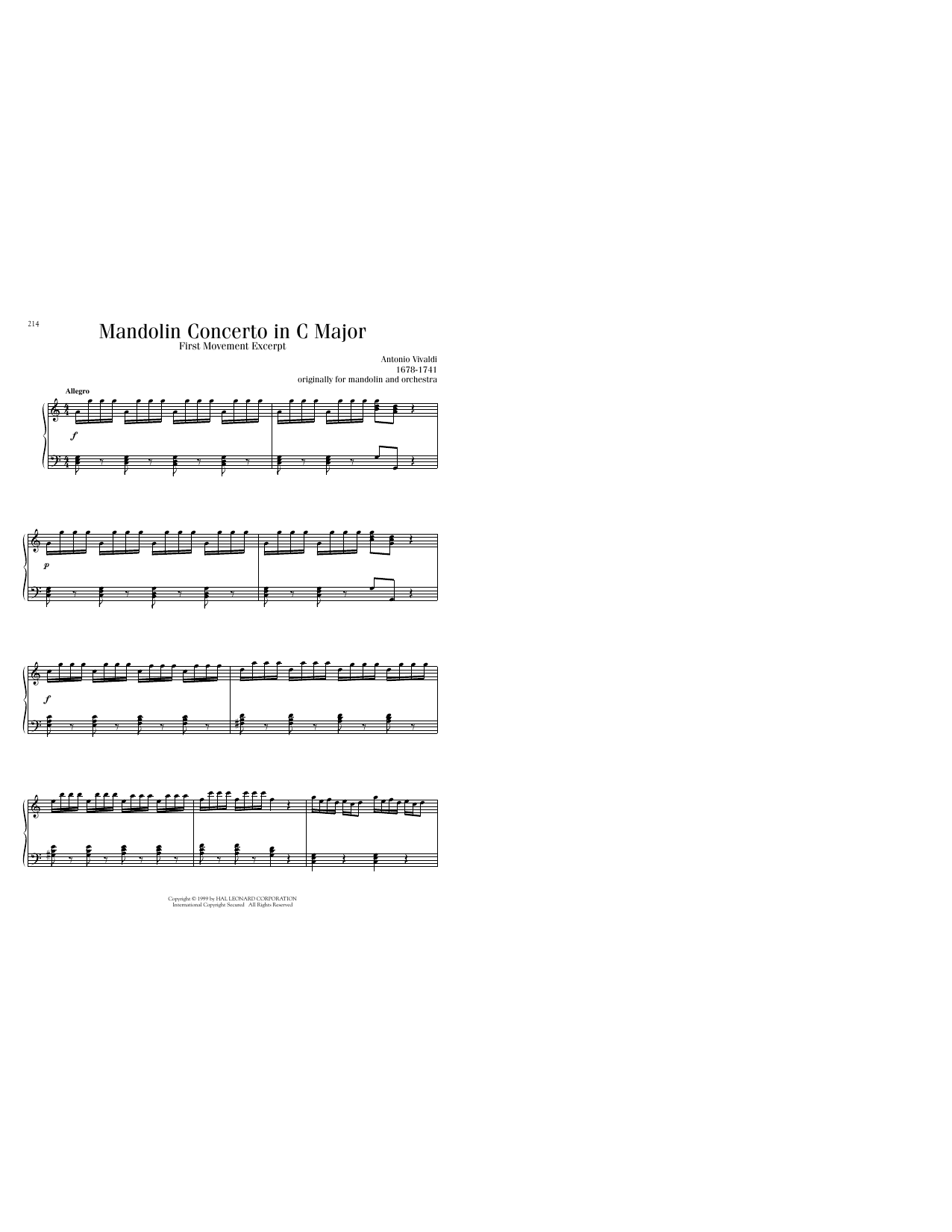 Product picture to: Mandolin Concerto in C Major