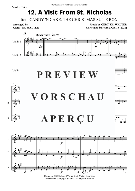 Produktgalerie: Seite 2 von 6 A Visit From St. Nicholas, , Violinen Trio