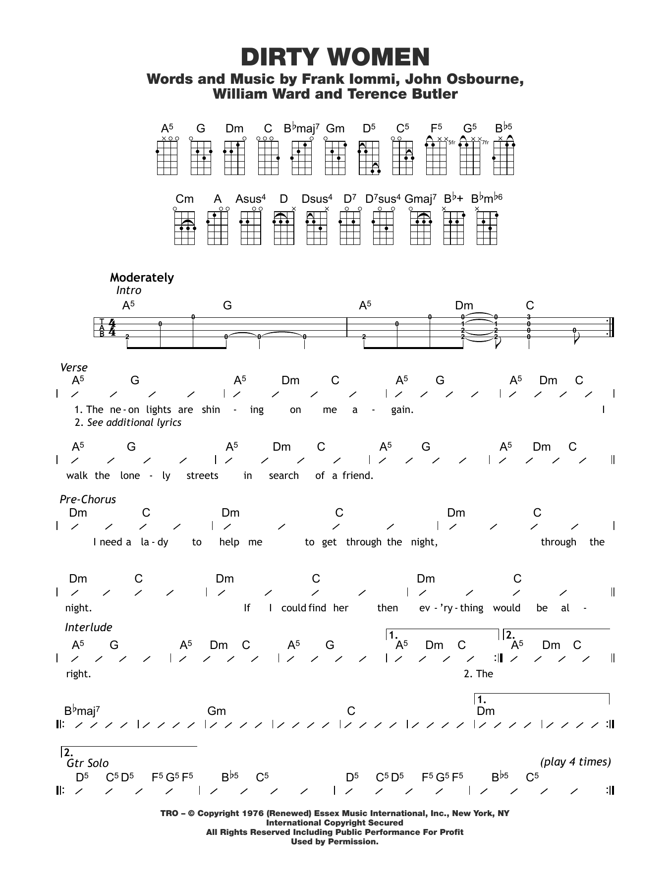 Produktgalerie: Seite 1 von 1 Dirty Women, Black Sabbath, Ukulele