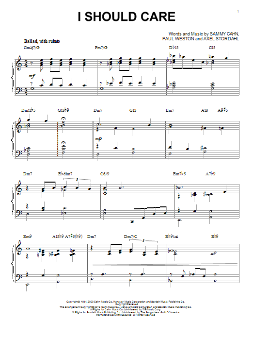 Product picture to: I Should Care (arr. Brent Edstrom)