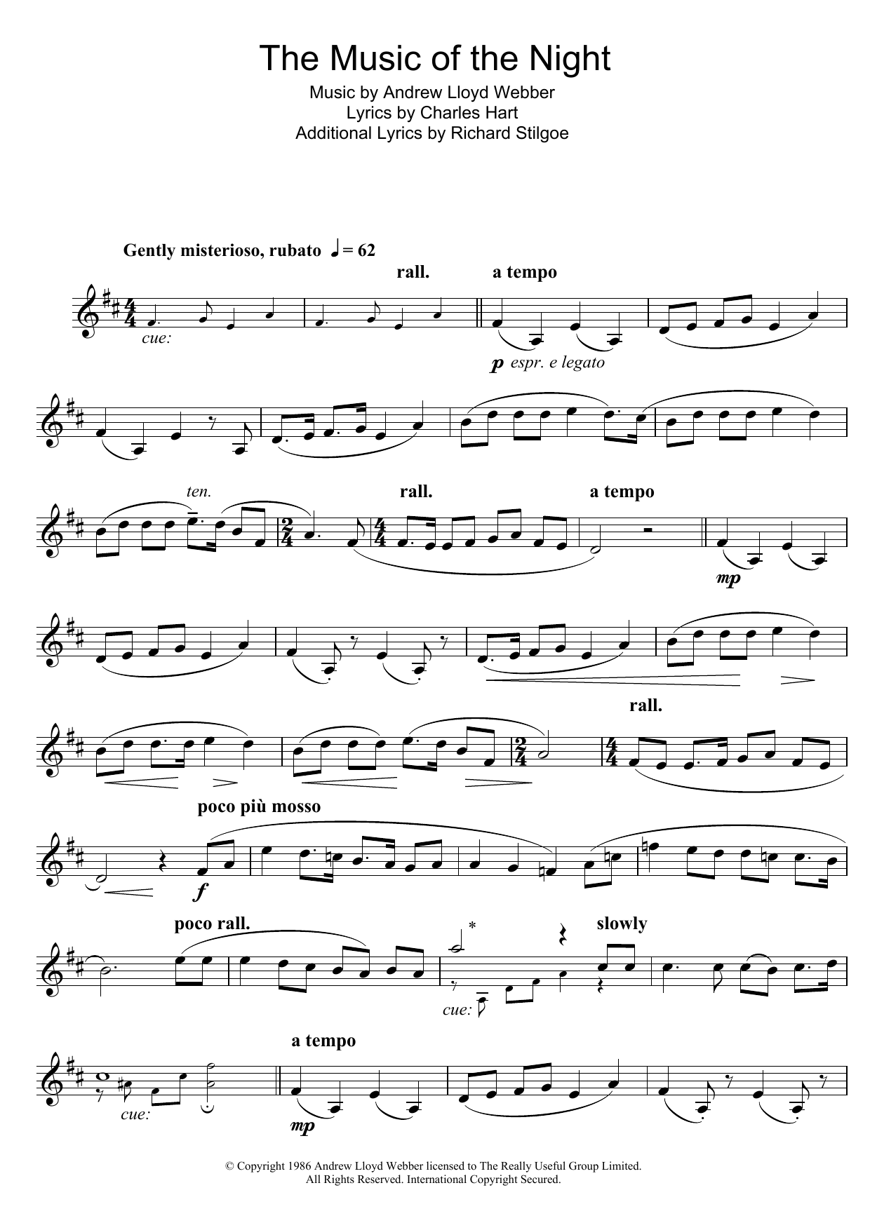 Product gallery: Page 1 of 1 The Music Of The Night (from The Phantom Of The Opera), Andrew Lloyd Webber