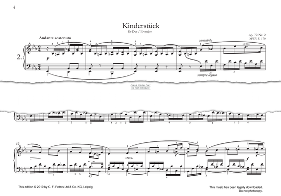 Produktgalerie: Seite 1 von 1 Kinderstücke in E-flat major, Felix Mendelssohn