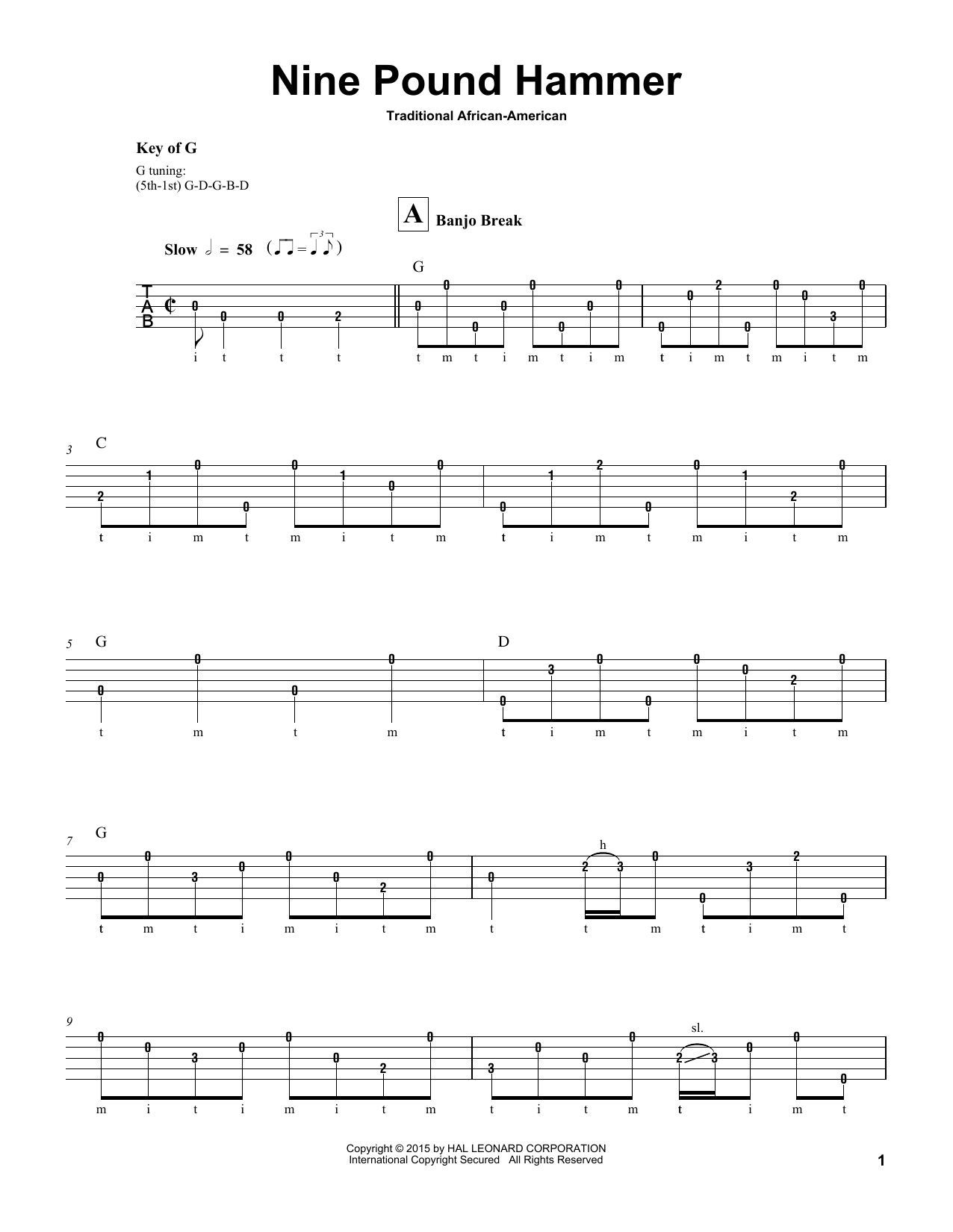 Produktgalerie: Seite 1 von 1 Nine Pound Hammer, Traditional African-American, Banjo