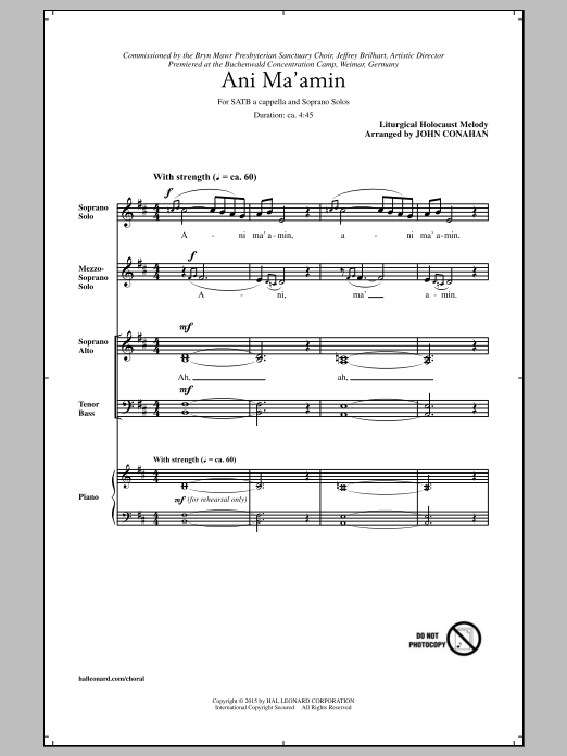 Produktgalerie: Seite 1 von 1 Ani Ma'amin, John Conahan, Chor