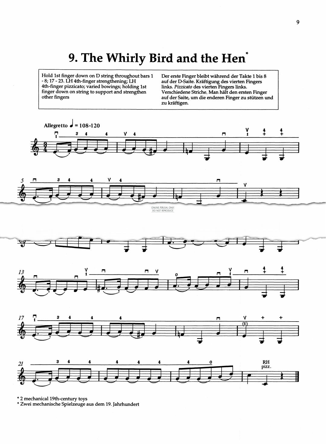 gallery: The Whirly Bird And The Hen, Mary Cohen, Violine