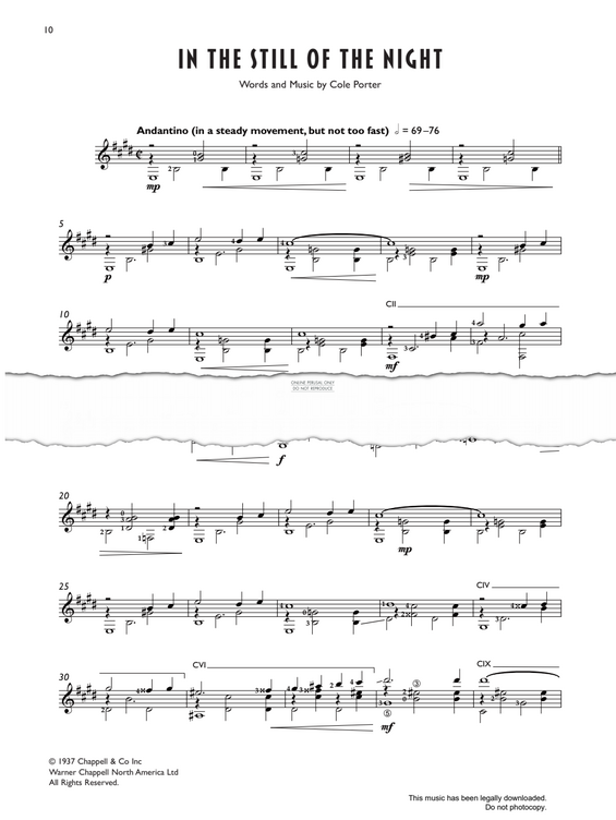 Produktgalerie: Seite 1 von 1 In The Still Of The Night, Cole Porter, Gitarre