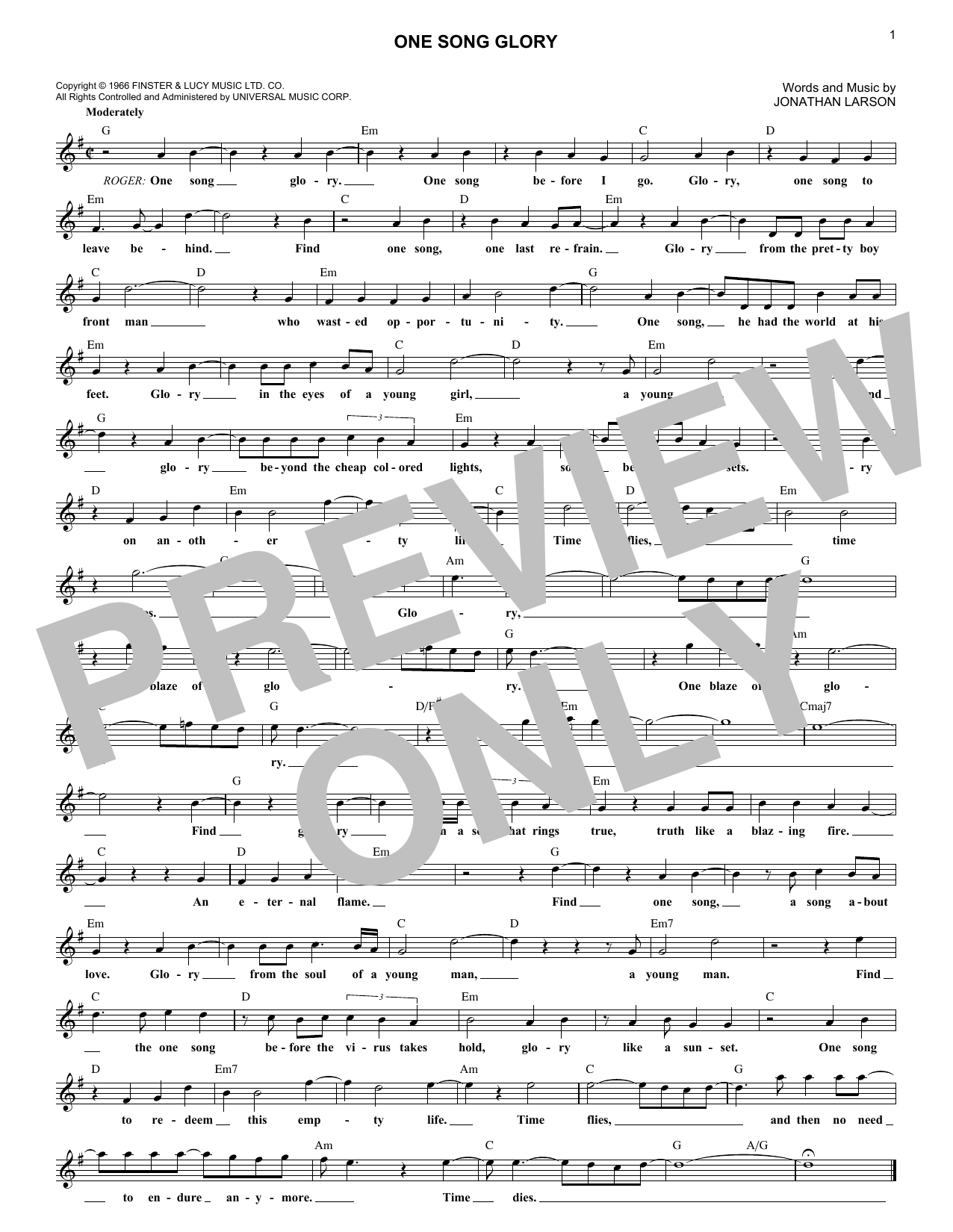Produktbild zu: One Song Glory