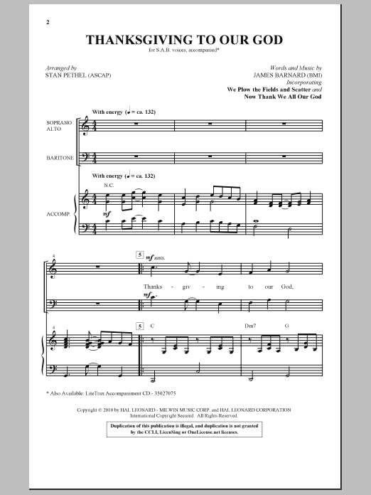 Produktbild zu: Thanksgiving To Our God