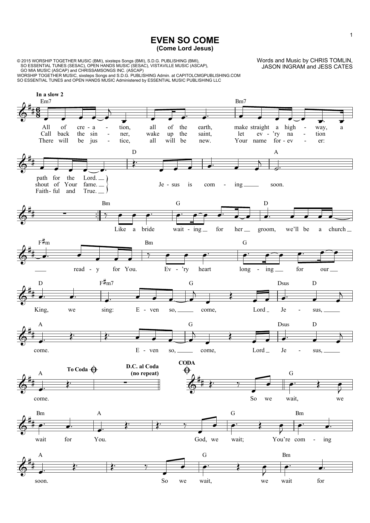 Product picture to: Even So Come (Come Lord Jesus) (feat. Kristian Stanfill)