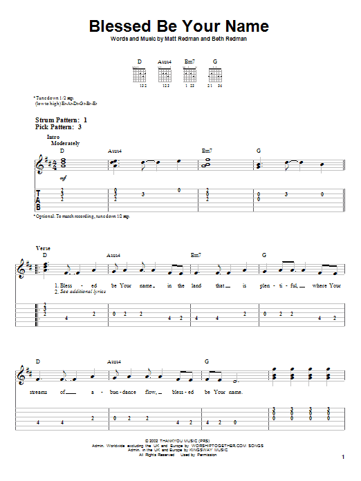 Produktgalerie: Seite 1 von 1 Blessed Be Your Name, Matt Redman, Gitarre
