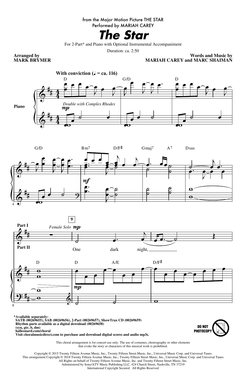 Produktbild zu: The Star (arr. Mark Brymer)