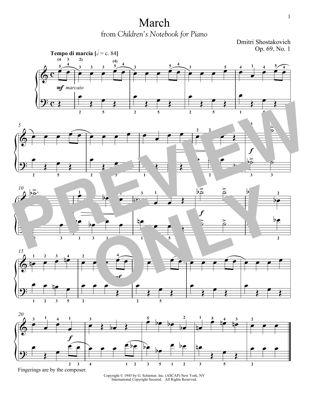 Product gallery: Page 1 of 1 March, Op. 69, No. 1, Dmitri Shostakovich