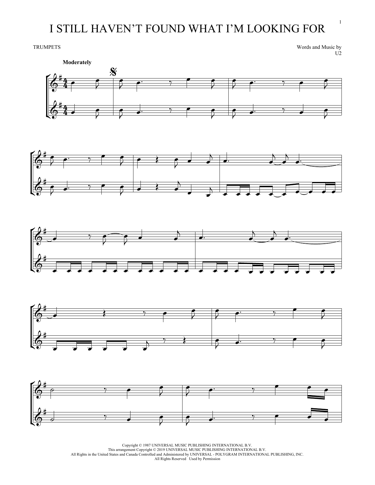 Produktgalerie: Seite 1 von 1 I Still Haven't Found What I'm Looking For, U2, Trompete