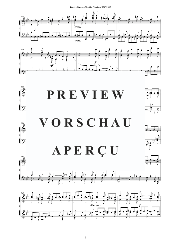 Produktgalerie: Seite 10 von 11 Toccata Nr. 6 G-Moll BWV 915, , Cembalo/Klavier Solo