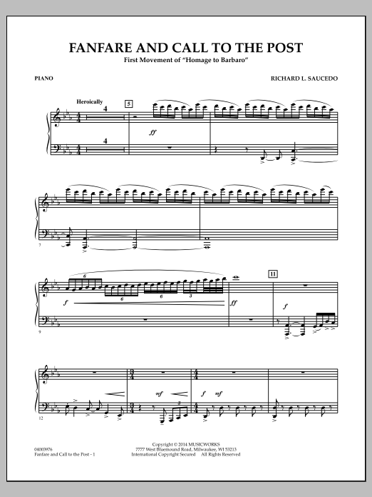 Product picture to: Fanfare and Call to the Post - Piano