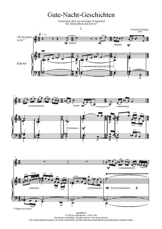 gallery: Gute Nacht Geschichten , , (Klavier + Alt-Sax)