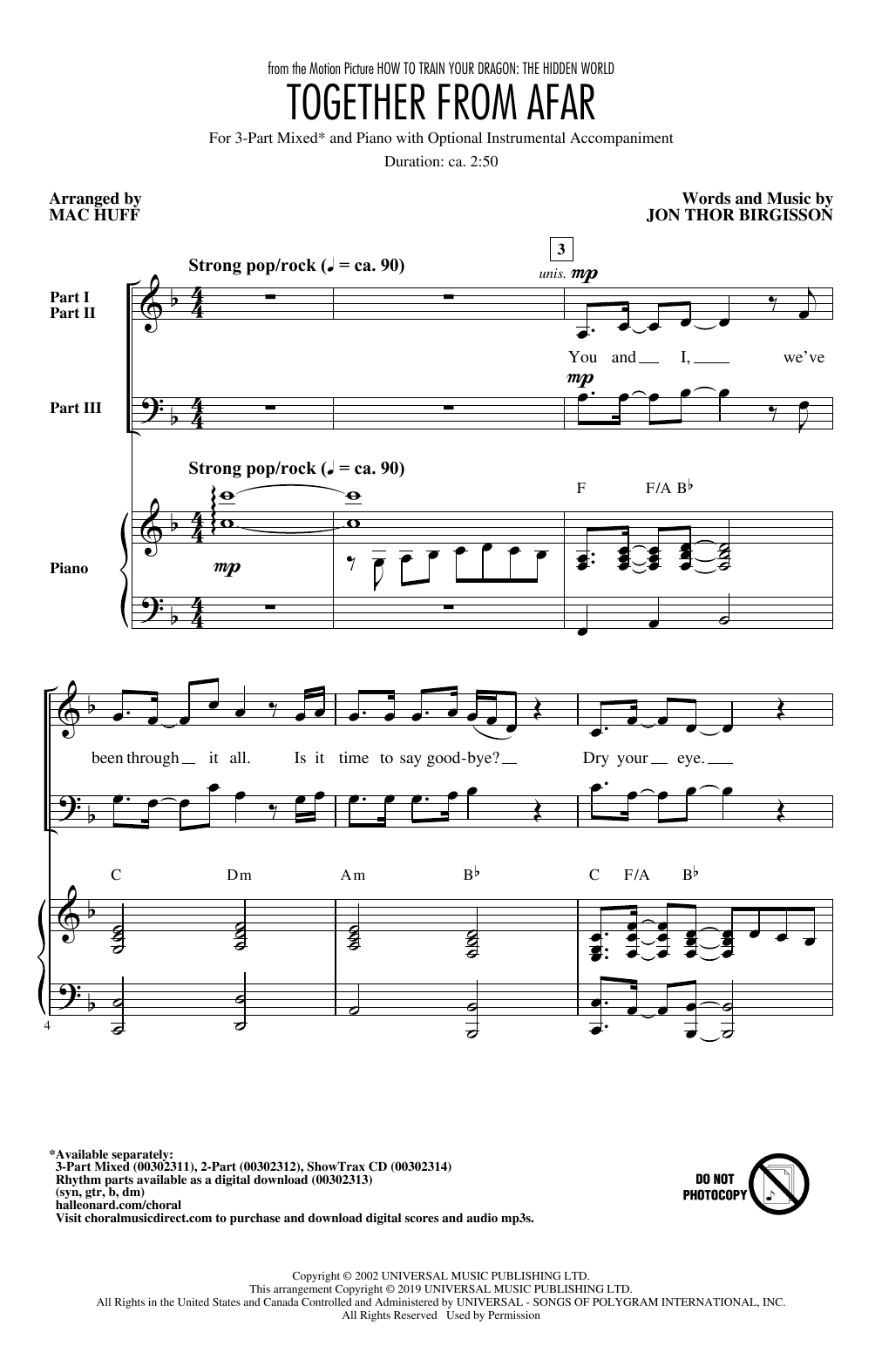 Produktbild zu: Together From Afar (arr. Mac Huff)