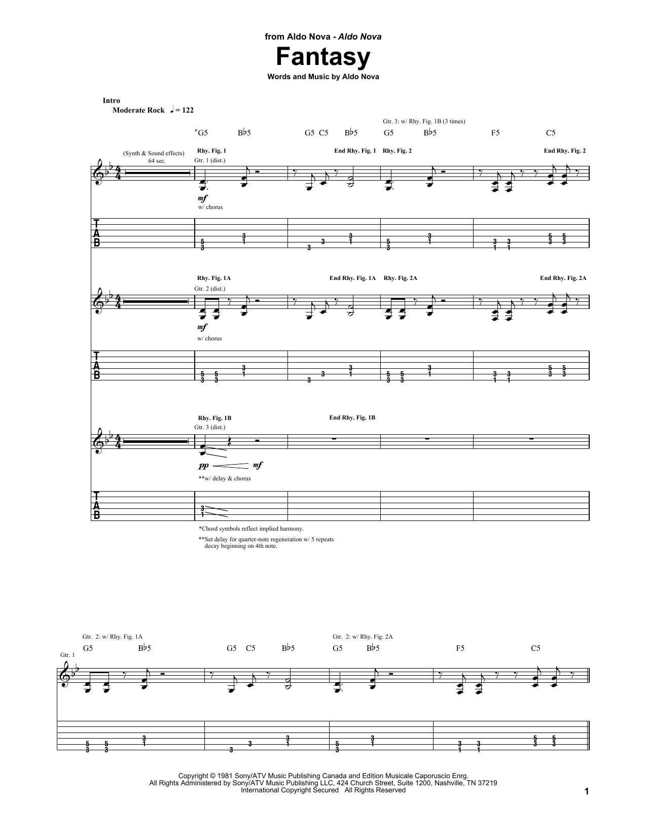 Produktgalerie: Seite 1 von 1 Fantasy, Aldo Nova, Gitarre
