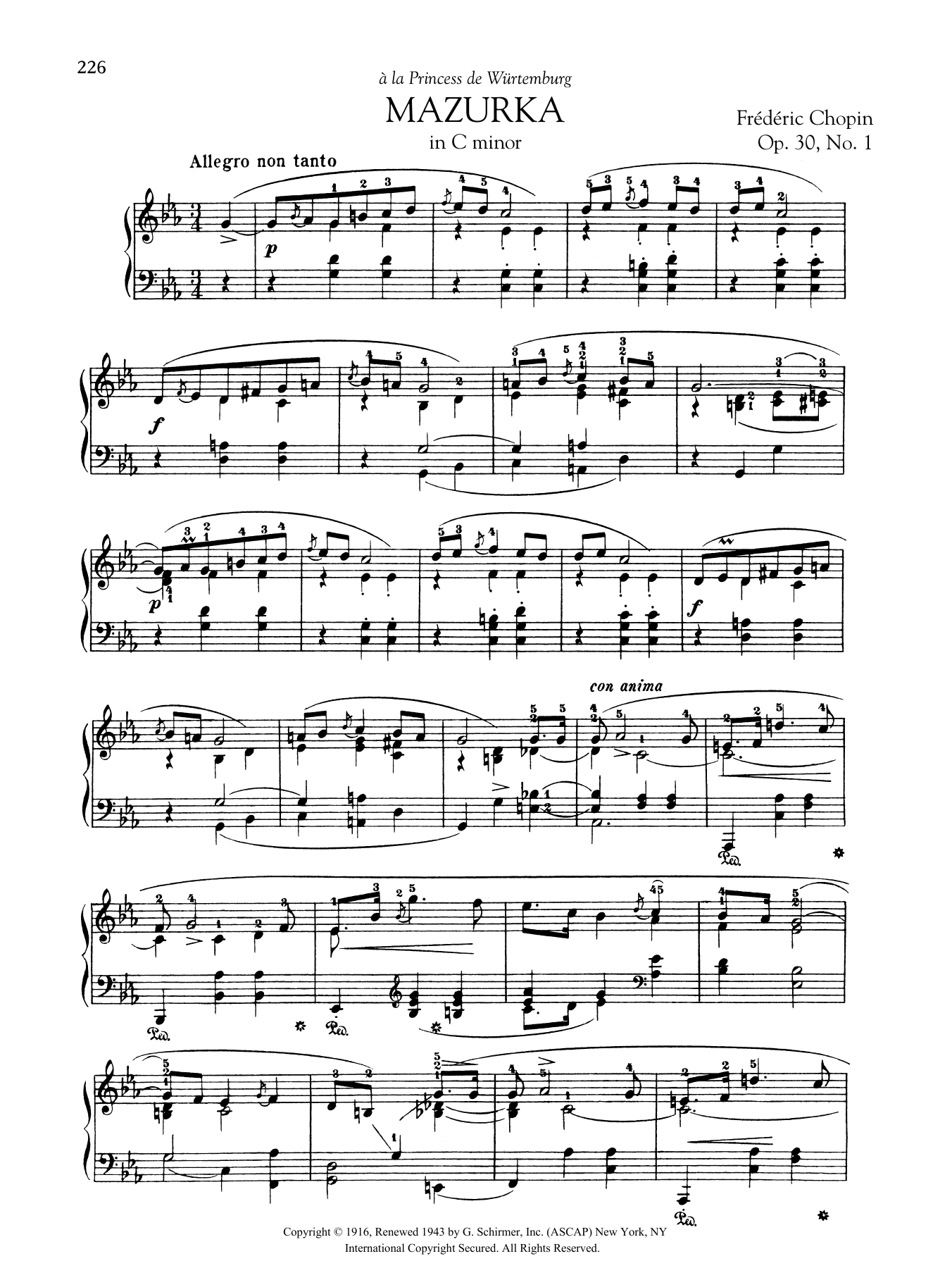 Product gallery: Page 1 of 1 Mazurka in C minor, Op. 30, No. 1, Frédéric Chopin