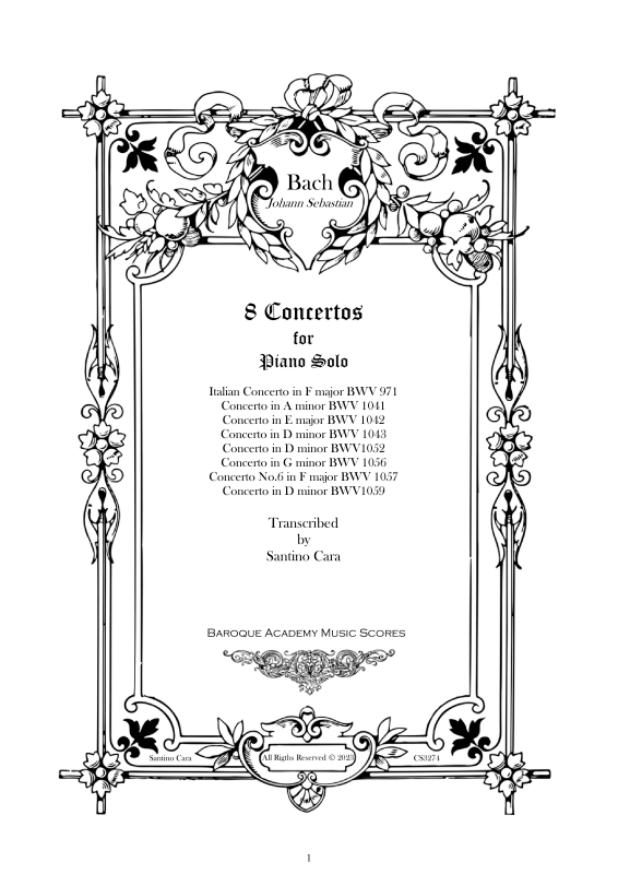cover: 8 Concertos, , Klavier Solo - Gesamtausgabe