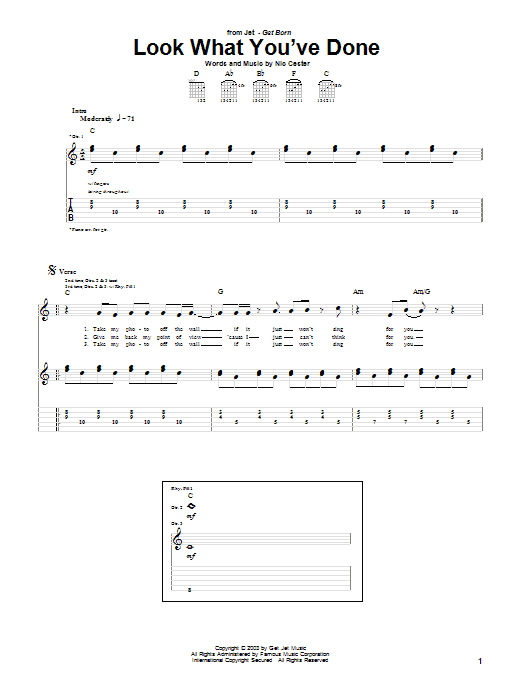 Produktgalerie: Seite 1 von 1 Look What You've Done, Jet, Gitarre
