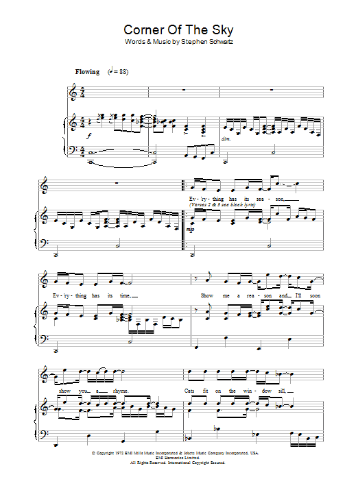 Produktbild zu: Corner Of The Sky (from Pippin)