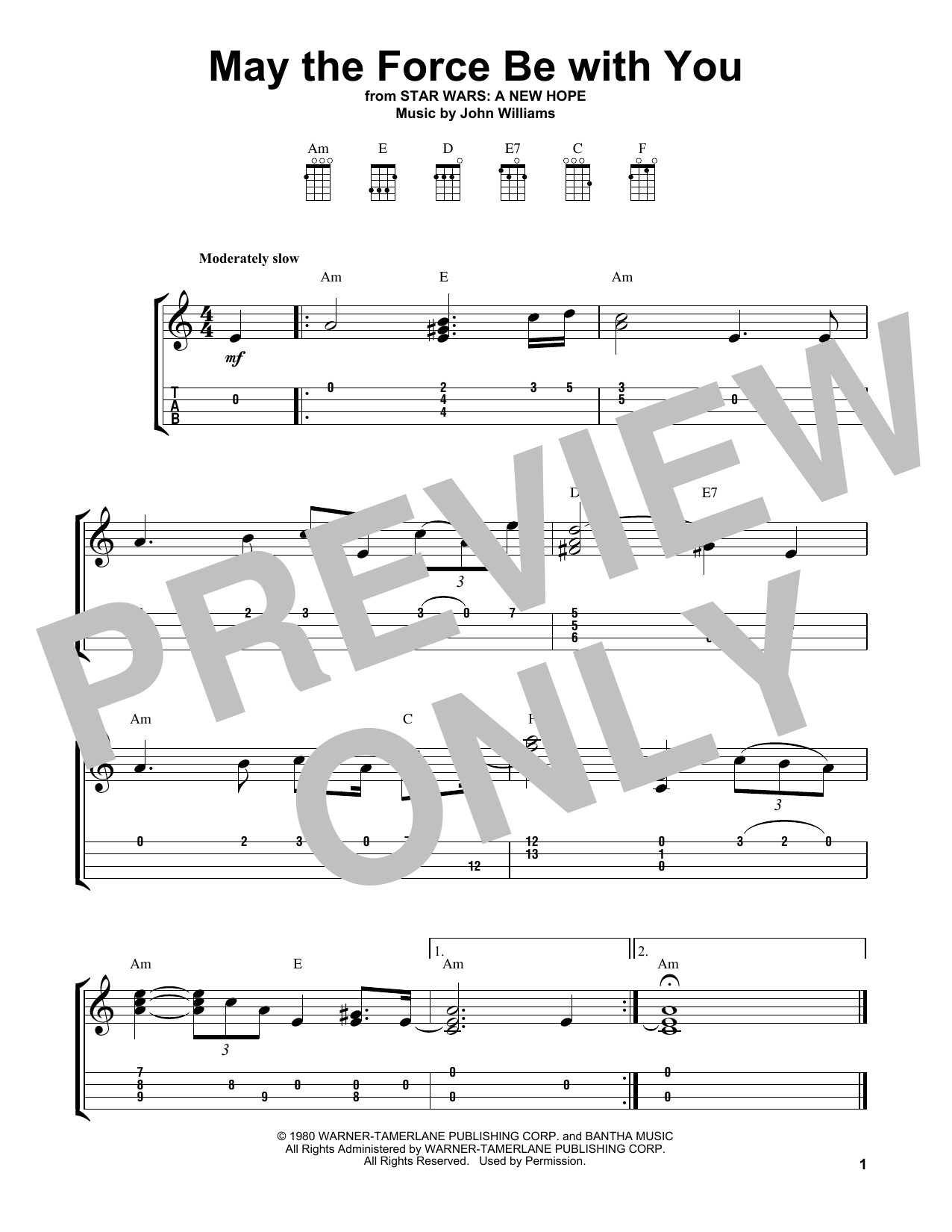Product gallery: Page 1 of 1 May The Force Be With You (from Star Wars: A New Hope), John Williams