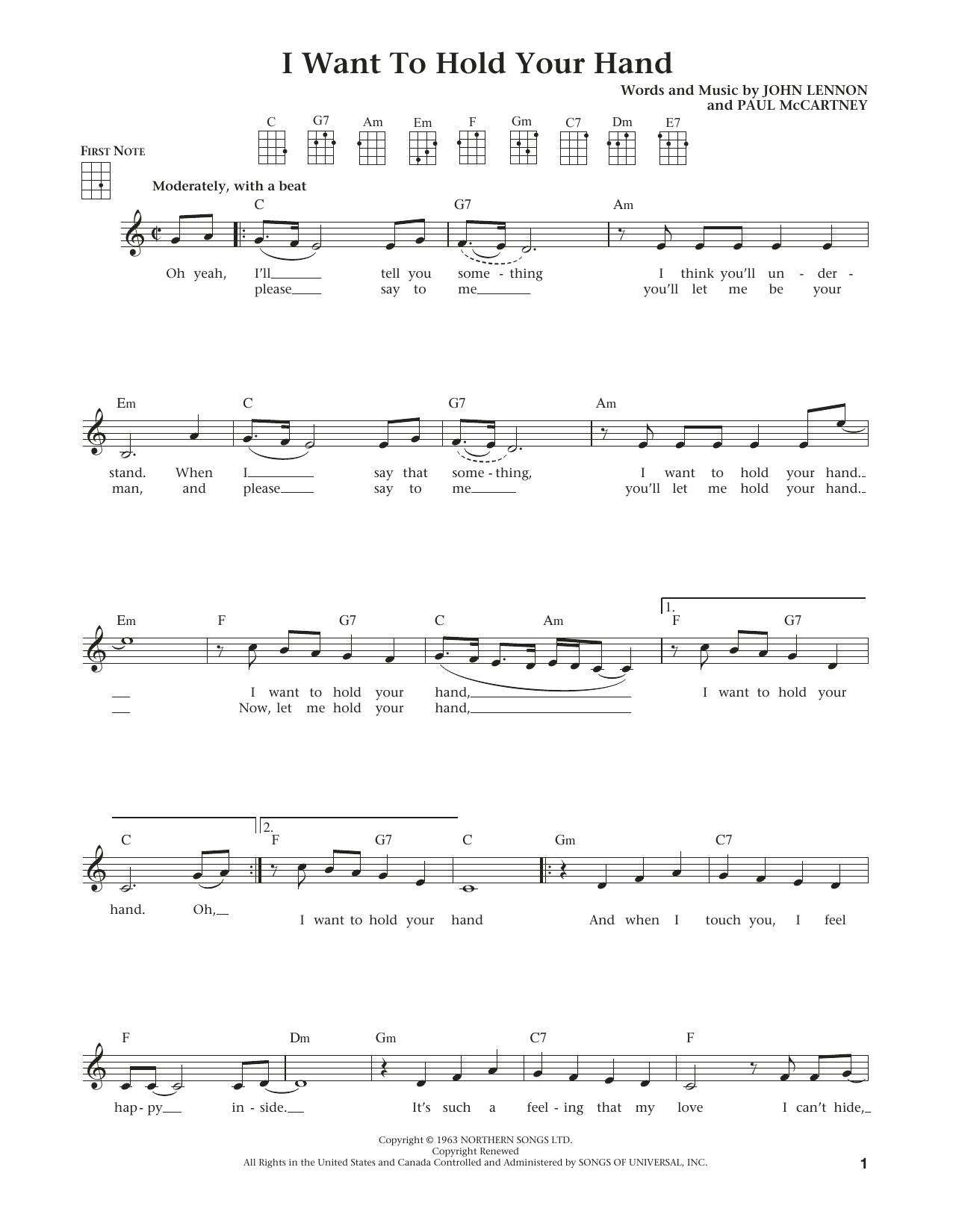 Product gallery: Page 1 of 1 I Want To Hold Your Hand (from The Daily Ukulele) (arr. Liz and Jim Beloff), The Beatles