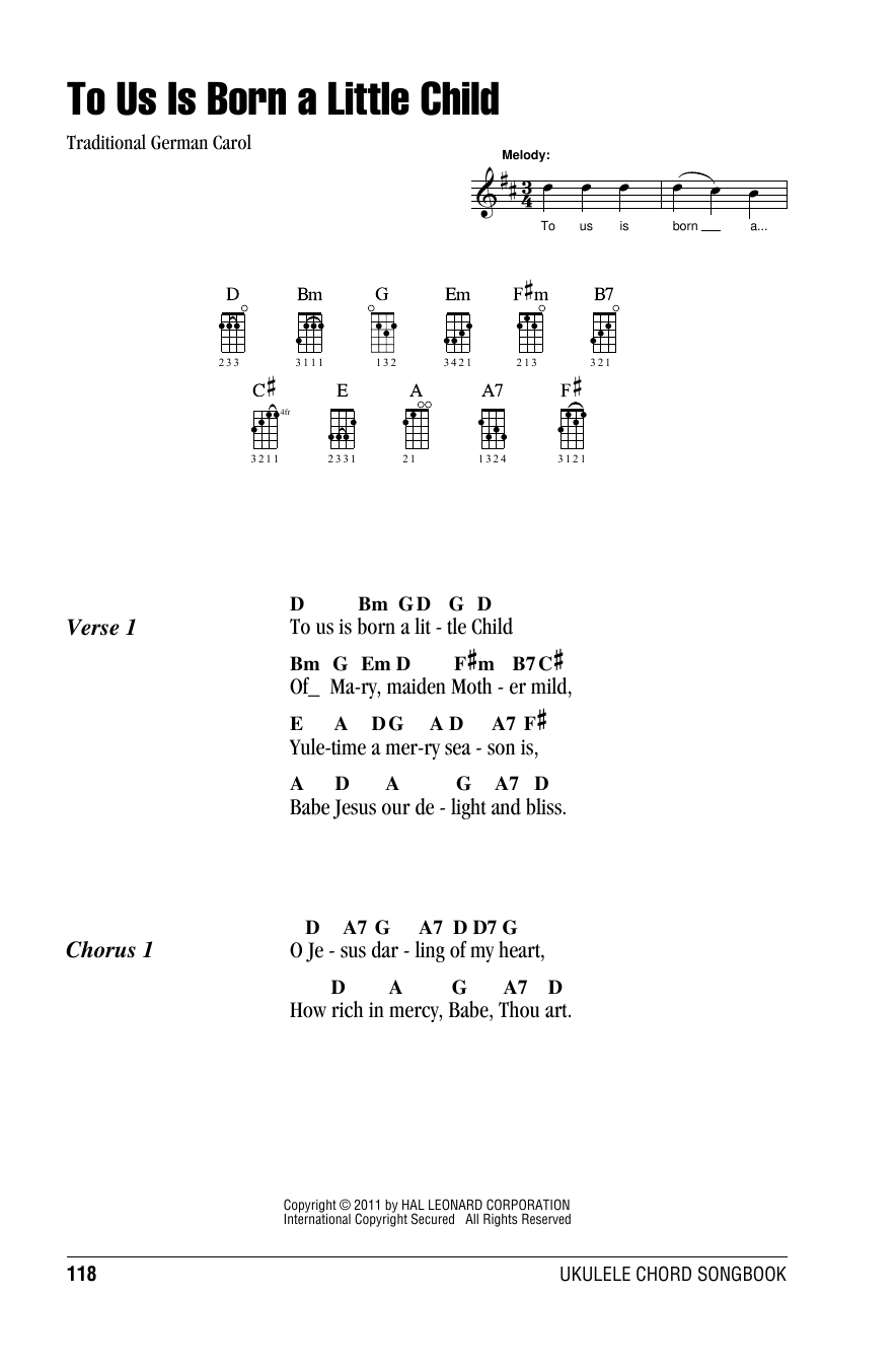 Product gallery: Page 1 of 1 To Us Is Born A Little Child, Traditional German Carol
