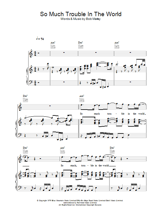 Produktgalerie: Seite 1 von 1 So Much Trouble In The World, Bob Marley, Gesang, Gitarre, Klavier