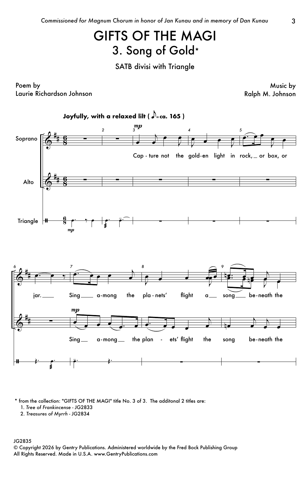 Produktgalerie: Seite 1 von 1 Gifts Of The Magi - 3. Song Of Gold, Ralph M. Johnson, Chor