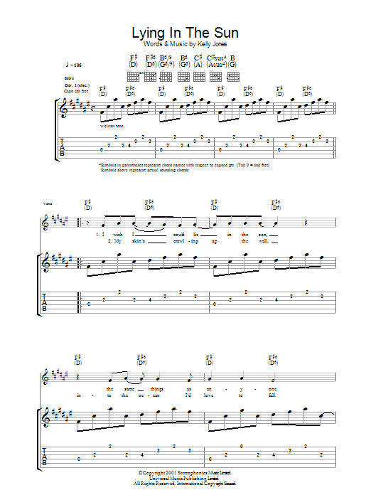 Produktgalerie: Seite 1 von 1 Lying In The Sun, Stereophonics, Gitarre