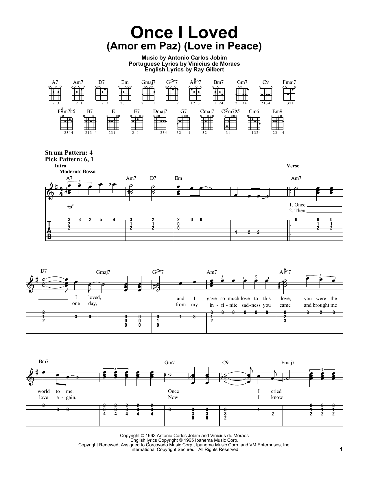 Product gallery: Page 1 of 1 Once I Loved (Amor Em Paz) (Love In Peace), Antonio Carlos Jobim