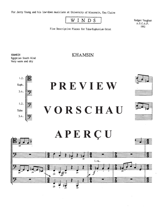 Produktgalerie: Seite 5 von 21 Winds: Five Descriptive Pieces for Tuba-Euphonium Octet , , (Tuba Ensemble EEEETTTT)