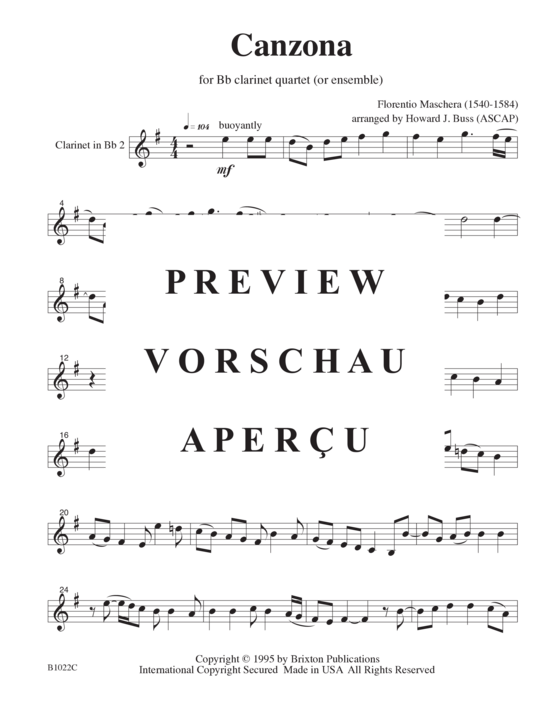 Product gallery: Page 10 of 15 Canzona , , (4 clarinets)