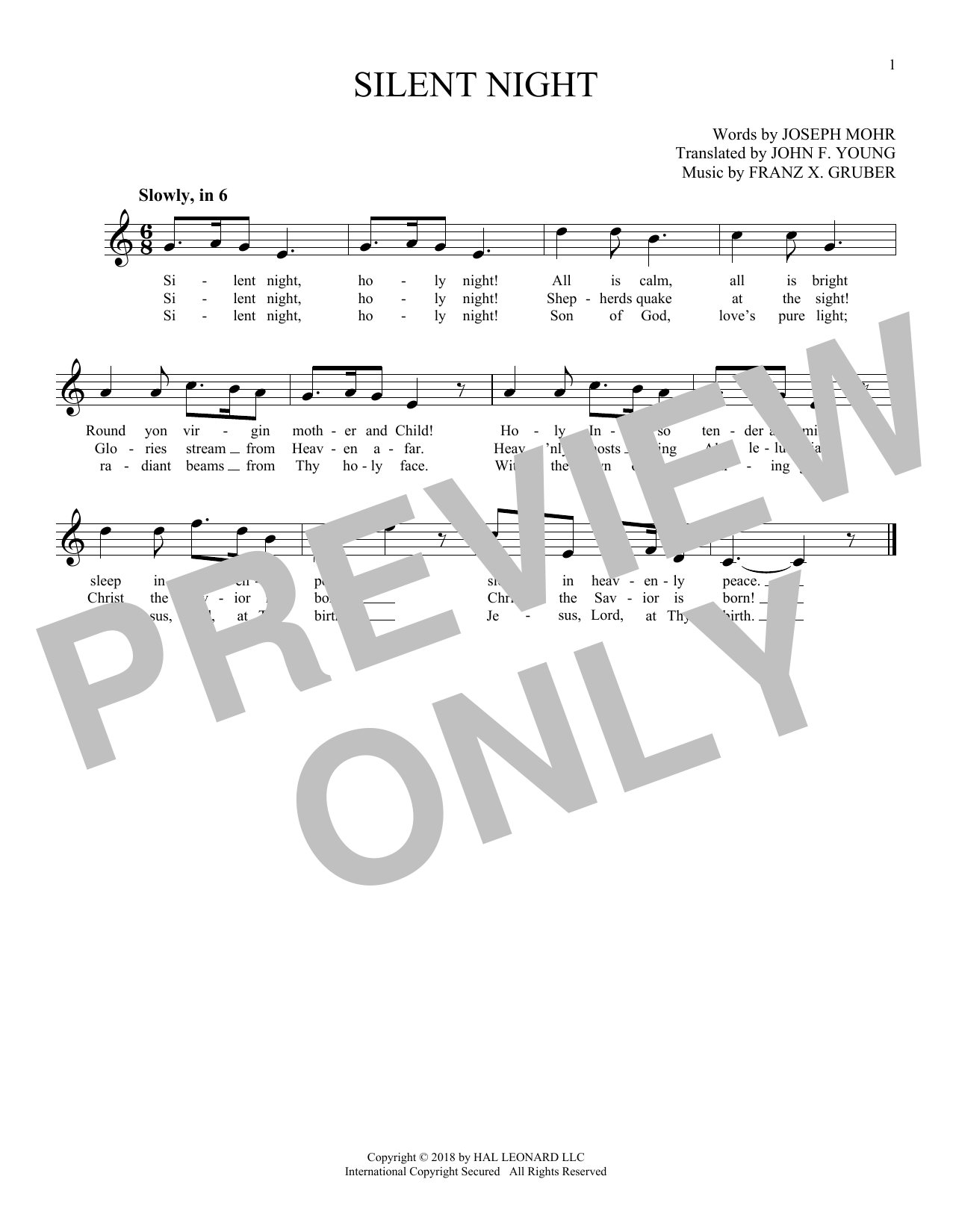 Product gallery: Page 1 of 1 Silent Night, Franz X. Gruber