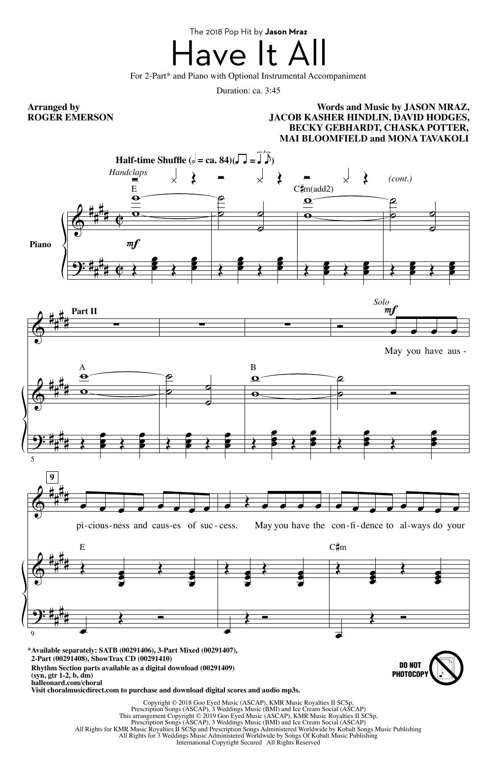 Product picture to: Have It All (arr. Roger Emerson)