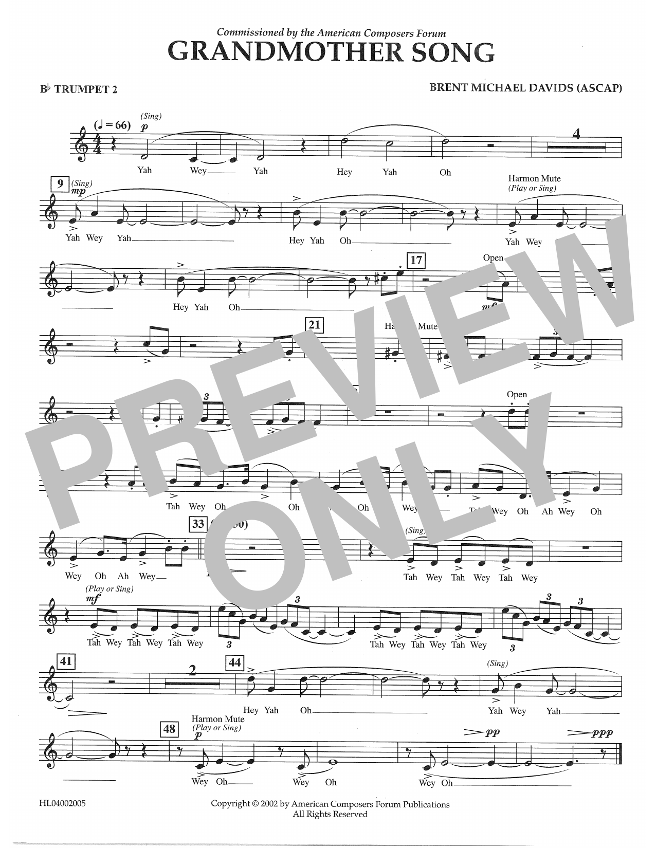 Product picture to: Grandmother Song - Bb Trumpet 2
