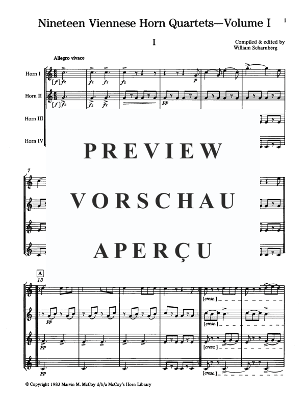 Produktgalerie: Seite 3 von 11 19 Viennese Horn Quartets, Vol. I, , Horn Quartett