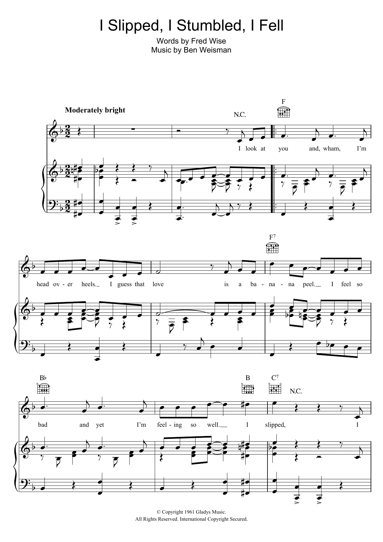 Produktgalerie: Seite 1 von 1 I Slipped, I Stumbled, I Fell, Elvis Presley, Gesang, Gitarre, Klavier