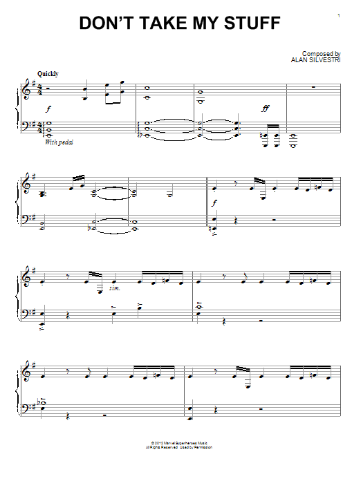 Product gallery: Page 1 of 1 Don't Take My Stuff (from The Avengers), Alan Silvestri