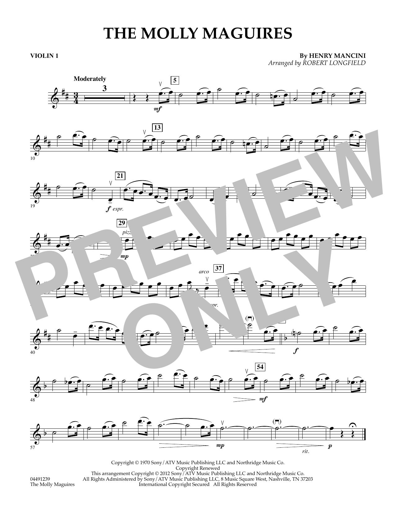 Product gallery: Page 1 of 1 The Molly Maguires - Violin 1, Robert Longfield