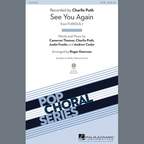 cover: See You Again (feat. Charlie Puth) (arr. Roger Emerson), Wiz Khalifa, Charlie Puth