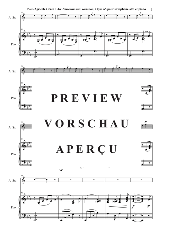 gallery: Air Florentin avec variation, opus 65 , , (Alt-Saxophon + Klavier)